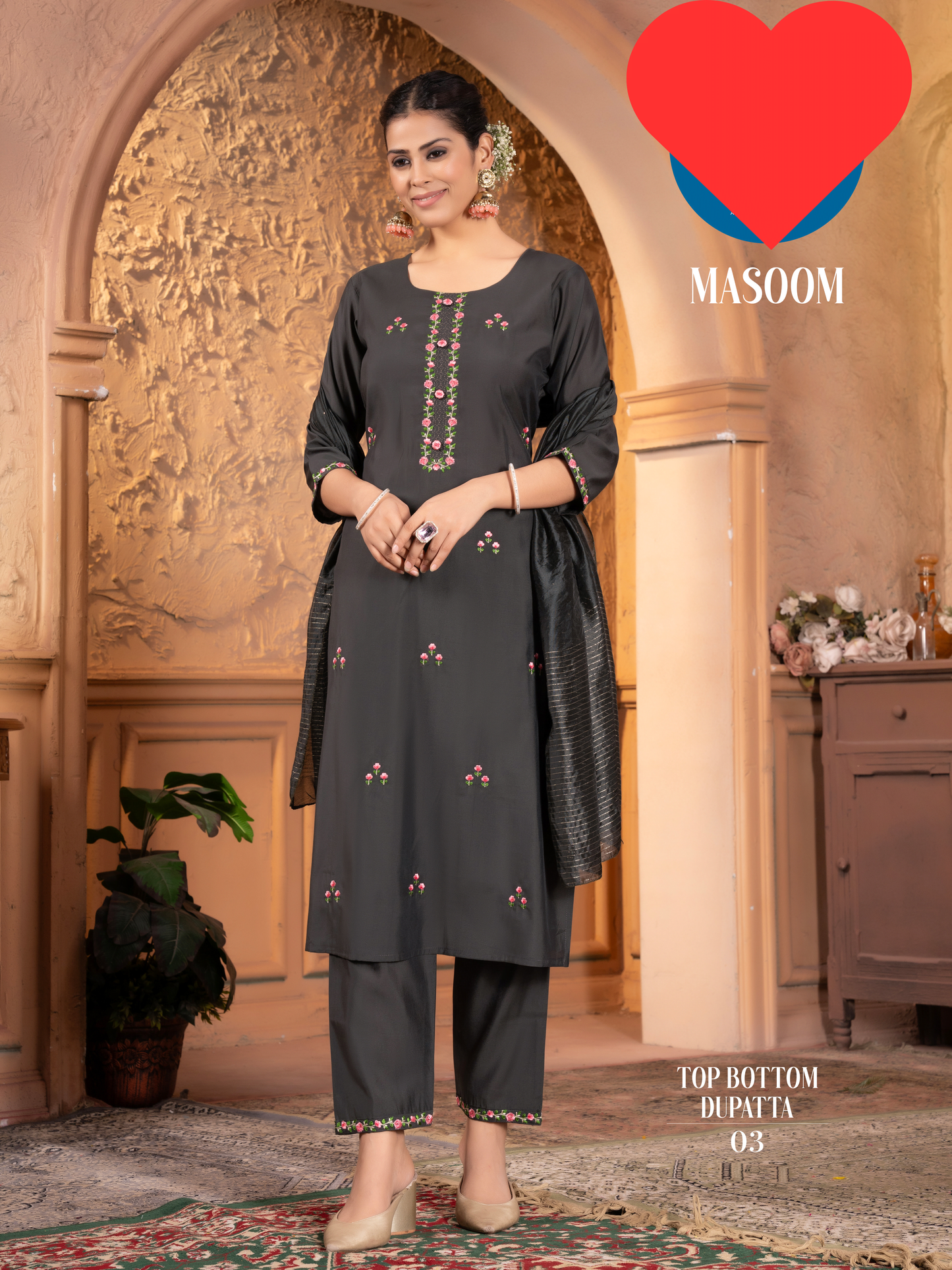 Masoon Grey  Shalwar