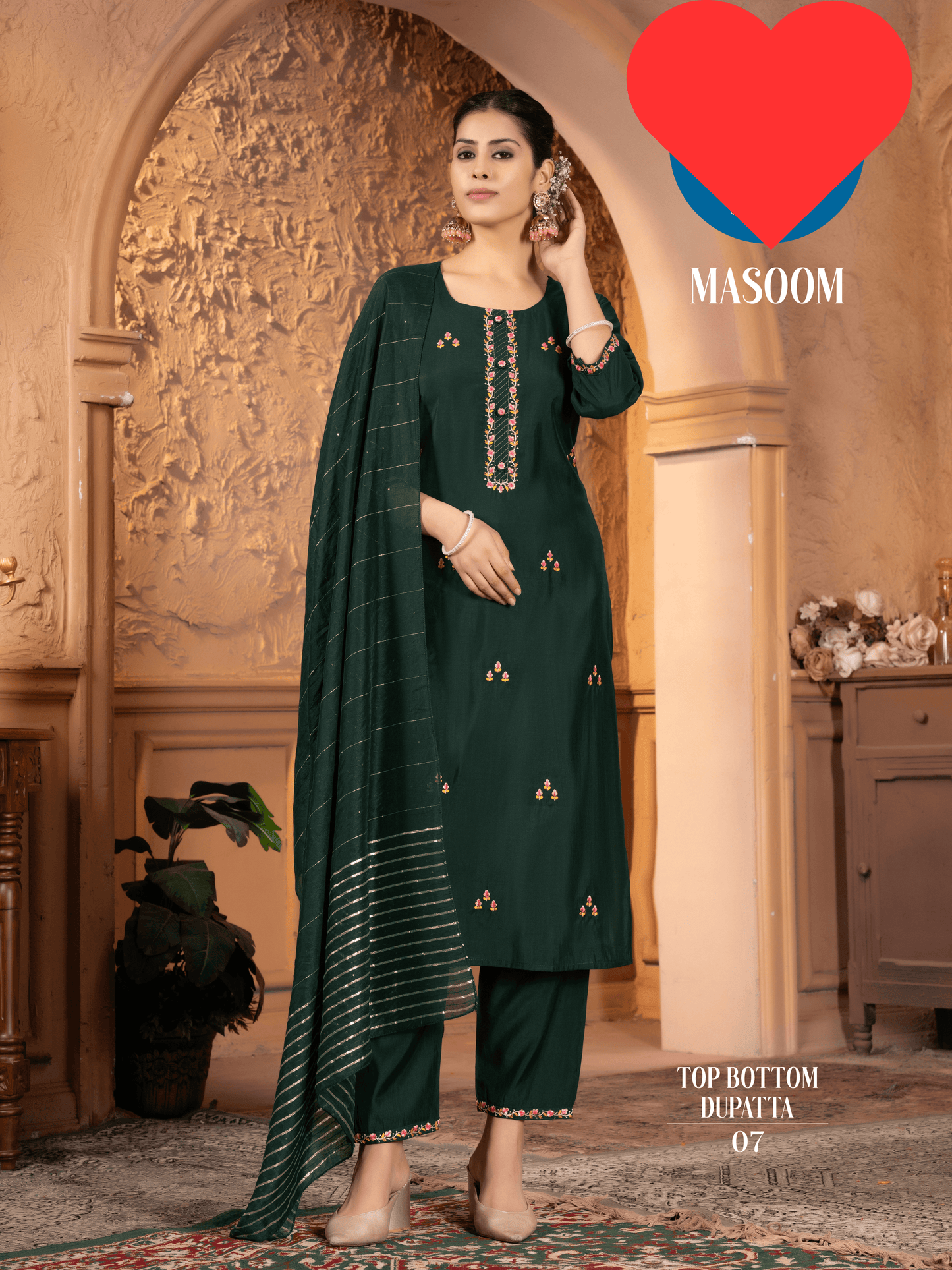 Masoon Green  Shalwar